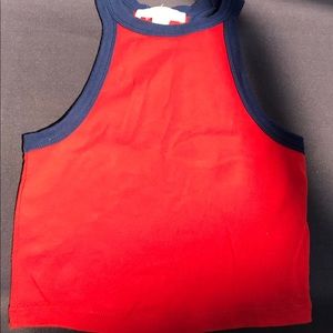 Red and Blue Halter Top
